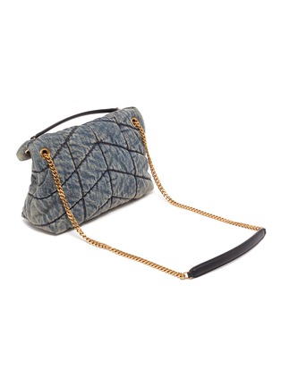 Detail View - Click To Enlarge - SAINT LAURENT - 'Loulou Puffer Small' Quilted Denim Top Flap Shoulder Bag