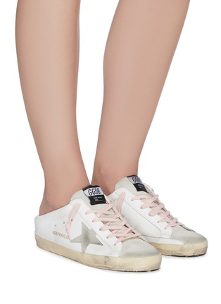 Figure View - Click To Enlarge - GOLDEN GOOSE - 'Sabot' Distressed Leather Slip-on Sneakers