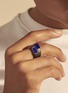Detail View - Click To Enlarge - JOHN HARDY - Classic Chain' Lapis Lazuli Black Rhodium Plated Sterling Silver Stacked Signet Ring