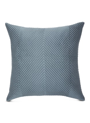 Main View - Click To Enlarge - FRETTE - Luxury Herringbone Decorative Pillow – Dark Azure
