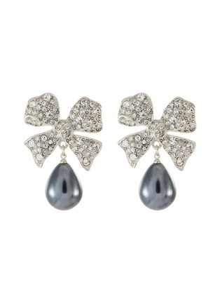 Main View - Click To Enlarge - KENNETH JAY LANE - Crystal bow drop pearl earrings