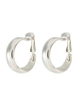 Main View - Click To Enlarge - KENNETH JAY LANE - Polished silver tapered hoop earrings
