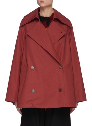 Main View - Click To Enlarge - LOEWE - Double Breasted Cotton Trapeze Peacoat