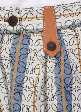  - LOEWE - Contrast Belt Loop Striped Anagram Jacquard Cotton Shorts
