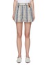 Main View - Click To Enlarge - LOEWE - Contrast Belt Loop Striped Anagram Jacquard Cotton Shorts