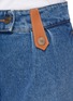  - LOEWE - Leather detail denim shorts