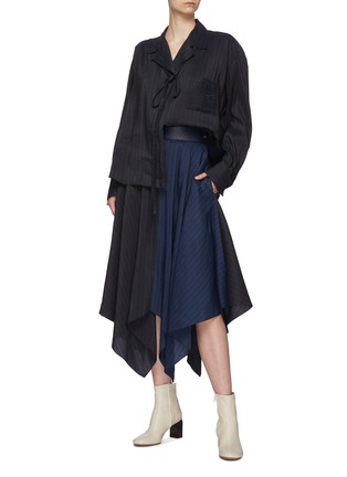 Figure View - Click To Enlarge - LOEWE - Handkerchief hem dual tone midi skirt