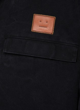  - ACNE STUDIOS - Ozon' Spray Painted Face Logo stonewashed cotton Hooded Zip Up Jacket