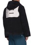 Back View - Click To Enlarge - ACNE STUDIOS - Ozon' Spray Painted Face Logo stonewashed cotton Hooded Zip Up Jacket