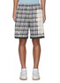 Main View - Click To Enlarge - ACNE STUDIOS - Face Patch Bleach Detail Plaid Cotton Basketball Shorts