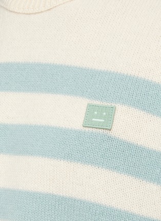  - ACNE STUDIOS - Face Logo Embroidered Striped Wool Sweater