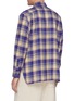 Back View - Click To Enlarge - ACNE STUDIOS - Face Logo Embroidered Patch Plaid Flannel Shirt