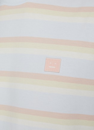  - ACNE STUDIOS - Face Patch Stripe Cotton Blend T-shirt