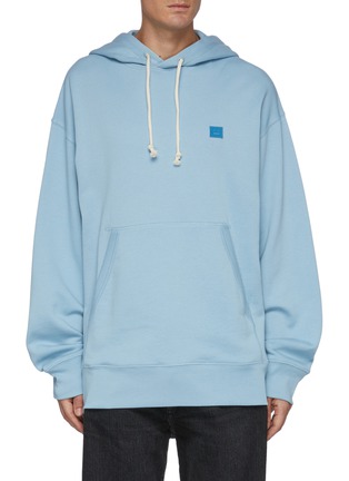 Main View - Click To Enlarge - ACNE STUDIOS - Contrast Drawstring Face Patch Cotton Hoodie