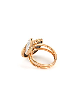Detail View - Click To Enlarge - ROBERTO COIN - Black Amphibole Jade' diamond 18k rose gold ring