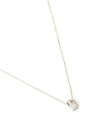 Detail View - Click To Enlarge - ROBERTO COIN - Tiny Treasures' diamond 18k white gold necklace - Letter D