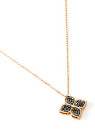 Detail View - Click To Enlarge - ROBERTO COIN - Princess Flower' diamond 18k rose gold necklace