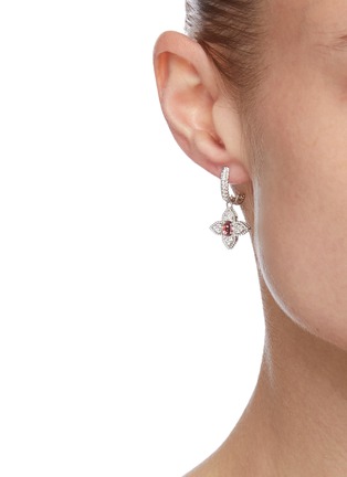 rubellite roberto coin earrings princess diamond flower
