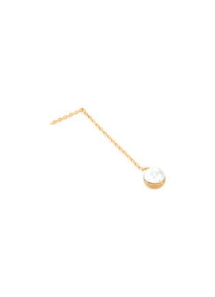 Detail View - Click To Enlarge - SHIHARA - Half pearl' 18k gold chain drop earring