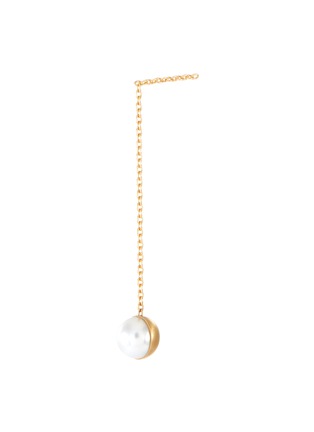 Main View - Click To Enlarge - SHIHARA - Half pearl' 18k gold chain drop earring