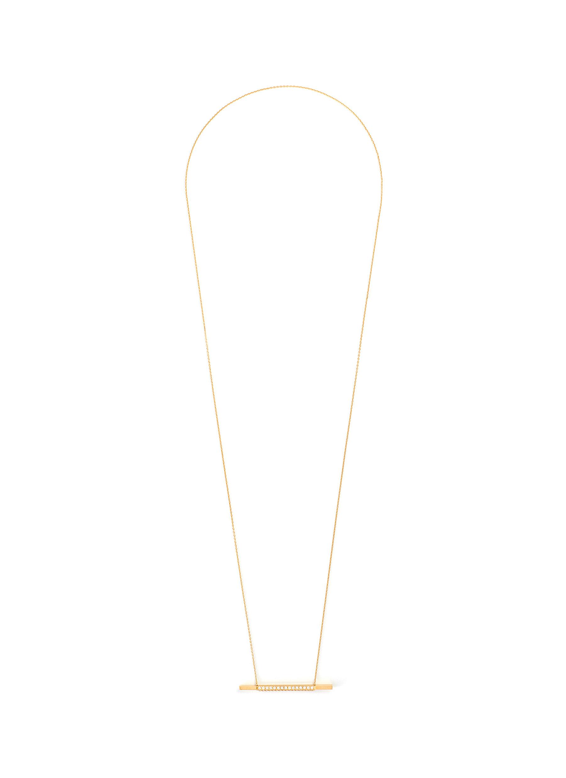 Shihara Diamond 18k Gold Bar Pendant Necklace | ModeSens