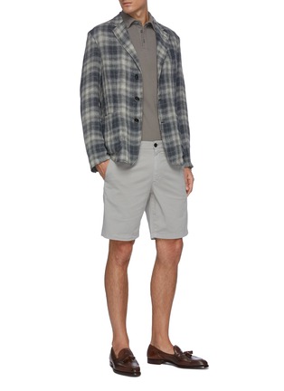 Figure View - Click To Enlarge - TRUNK - Moxon' Long Sleeve Cotton Pique Polo Shirt