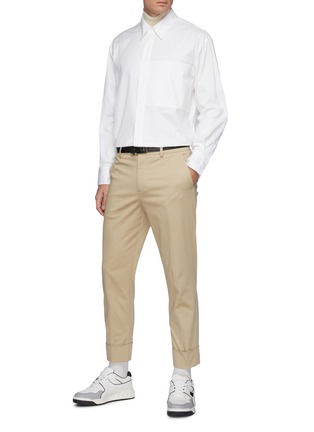 Figure View - Click To Enlarge - SOLID HOMME - Belted Tapered Pants