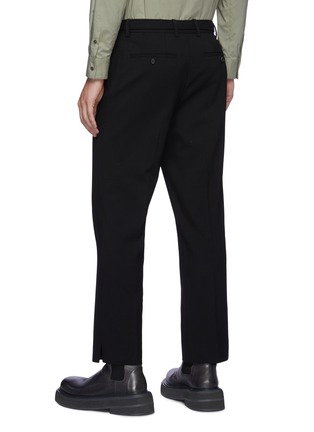 Back View - Click To Enlarge - SOLID HOMME - Tapered Waist Button Detail Pants