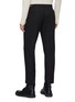 Back View - Click To Enlarge - SOLID HOMME - Fleece Wool Tapered Waist Zip Detail Classic Trouser