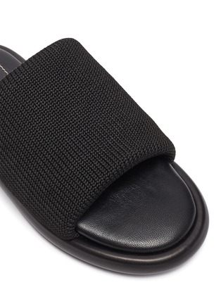 Detail View - Click To Enlarge - PROENZA SCHOULER - Rib knit leather slides