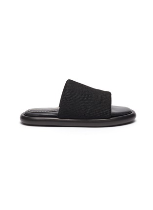 Main View - Click To Enlarge - PROENZA SCHOULER - Rib knit leather slides