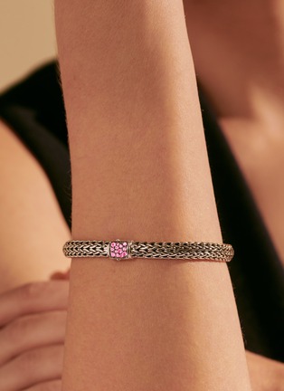 Detail View - Click To Enlarge - JOHN HARDY - Classic Chain' birthstone tourmaline sapphire sterling silver bracelet – October
