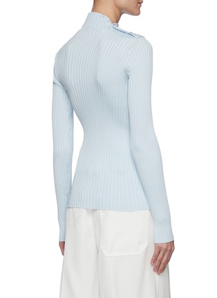 Back View - Click To Enlarge - PROENZA SCHOULER - Gathered Neck Button Detail Rib Sweater