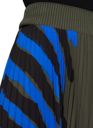 Detail View - Click To Enlarge - PROENZA SCHOULER - Stripe panel pleated midi skirt