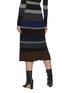 Back View - Click To Enlarge - PROENZA SCHOULER - Horizontal Stripe Pleated Rib Knit Midi Skirt