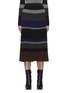 Main View - Click To Enlarge - PROENZA SCHOULER - Horizontal Stripe Pleated Rib Knit Midi Skirt