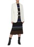 Figure View - Click To Enlarge - PROENZA SCHOULER - Horizontal Stripe Pleated Rib Knit Midi Skirt