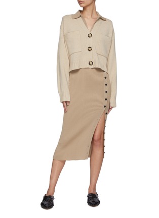 Figure View - Click To Enlarge - PROENZA SCHOULER - Patch Pocket Cashmere Blend Cardigan