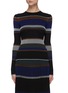 Main View - Click To Enlarge - PROENZA SCHOULER - Horizontal Stripe Pleated Rib Knit Sweater