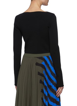 Back View - Click To Enlarge - PROENZA SCHOULER - Boat neck cropped sweater