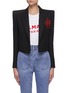 Main View - Click To Enlarge - BALMAIN - Monogram embroidered patch crop blazer