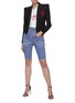 Figure View - Click To Enlarge - BALMAIN - Monogram embroidered patch crop blazer