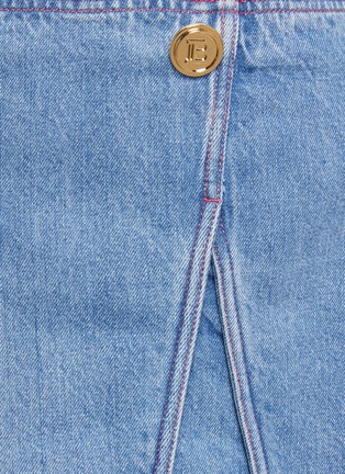 Detail View - Click To Enlarge - BALMAIN - Wrap denim mini skirt