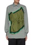 Main View - Click To Enlarge - DRIES VAN NOTEN - Cannon' Front Silk Scarf Patchwork Striped Cotton Shirt