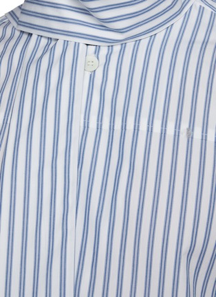  - DRIES VAN NOTEN - Crizz' Elongated Collar Bow Thomas Maison Striped Oversized Shirt
