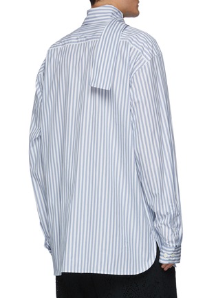 Back View - Click To Enlarge - DRIES VAN NOTEN - Crizz' Elongated Collar Bow Thomas Maison Striped Oversized Shirt