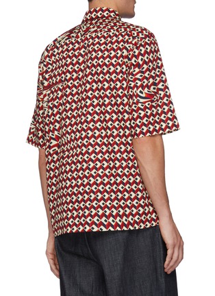 Back View - Click To Enlarge - DRIES VAN NOTEN - Claseni' Psychedelic Print Cotton Poplin Short Sleeved Shirt