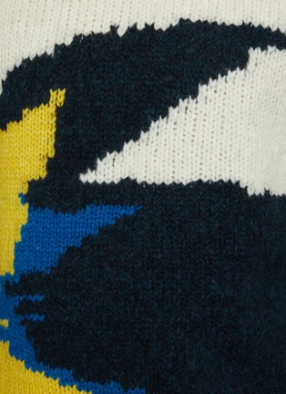  - DRIES VAN NOTEN - Abstract Graphic Intarsia Merino Wool Blend Knit Jumper