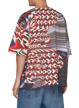 Back View - Click To Enlarge - DRIES VAN NOTEN - Psychedelic Print Cotton Oversized T-Shirt