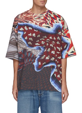 Main View - Click To Enlarge - DRIES VAN NOTEN - Psychedelic Print Cotton Oversized T-Shirt